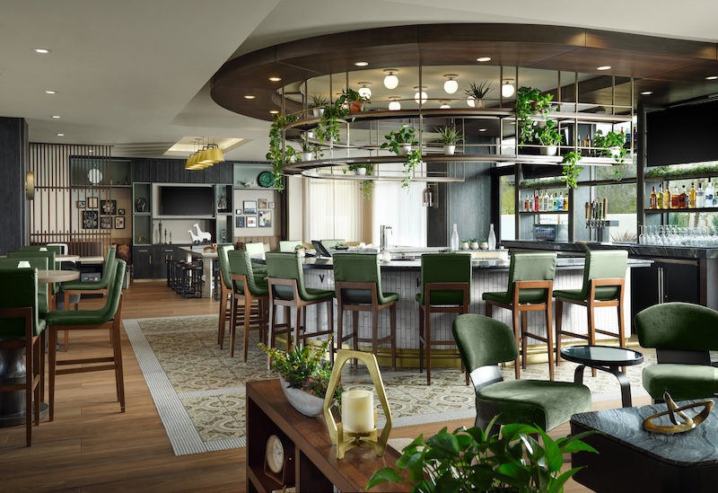 The elegant interior of our hotel restaurant in Napa, CA